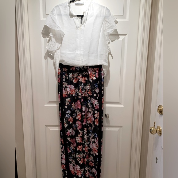 New Lou•Jo Miland floral print side striped Trousers size 40 US 4 - Picture 10 of 10